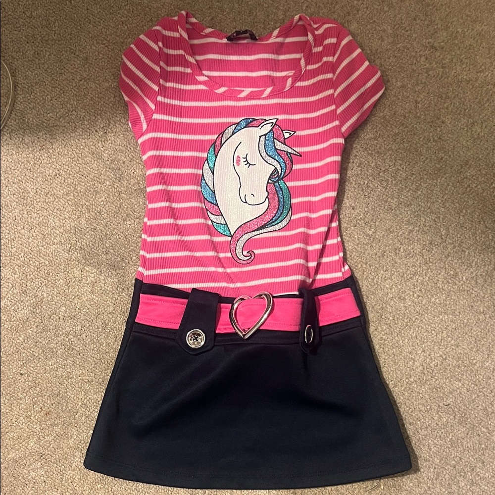 Lilt Pink and Navy Unicorn Dress
